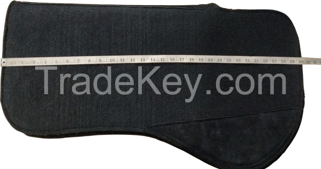 Genuine imported Felt half saddle pad Black with 1 to 1.5 inch thick felt
