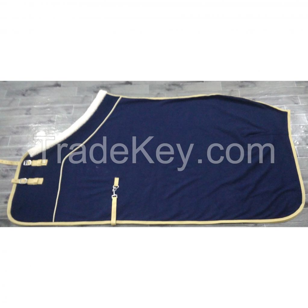 Genuine imported quality fleece Turnout winter Navy horse rugs with rust proof fittings
