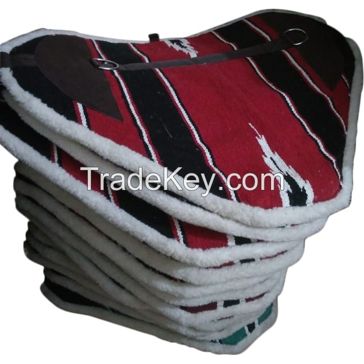 Genuine imported Acrylic bareback saddle pad Red with white mink 1 to 2 inch HD foam filling