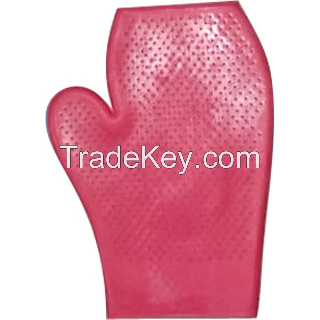 Genuine Imported quality rubber Grooming Orange Gloves for horse
