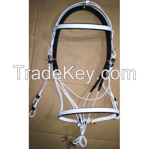 Genuine imported PVC horse riding bridle white with rust proof steel fittings