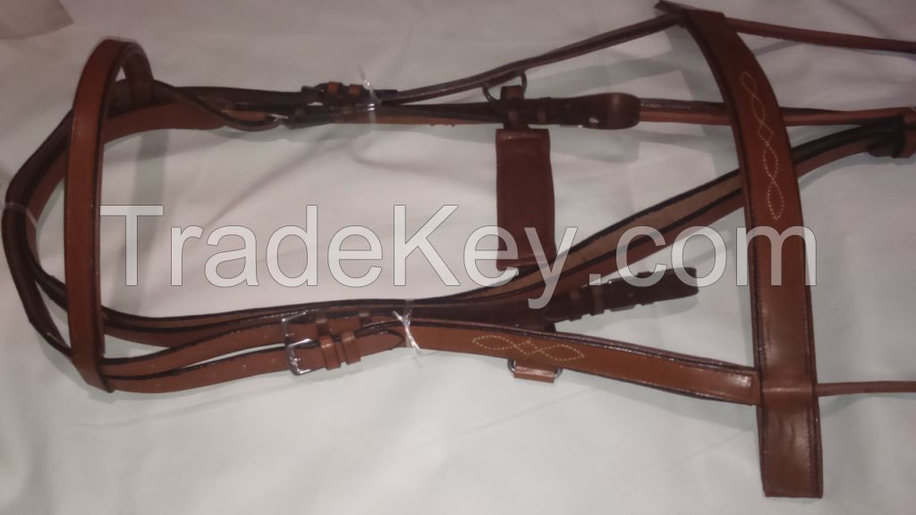 Genuine Imported  leather horse Micklem Pressure Bridle Brown with rust proof fittings
