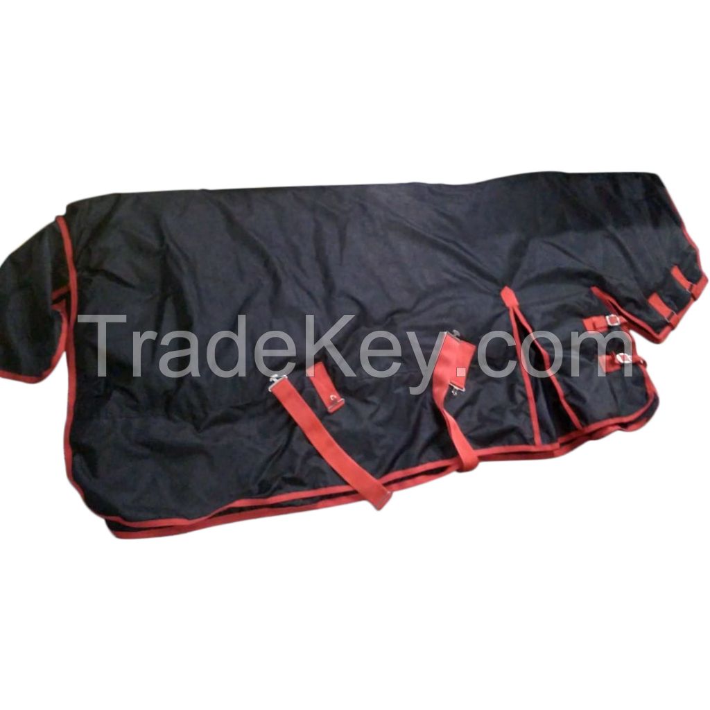 Genuine imported quality Turnout winter high neck horse rugs black with rust proof fittings