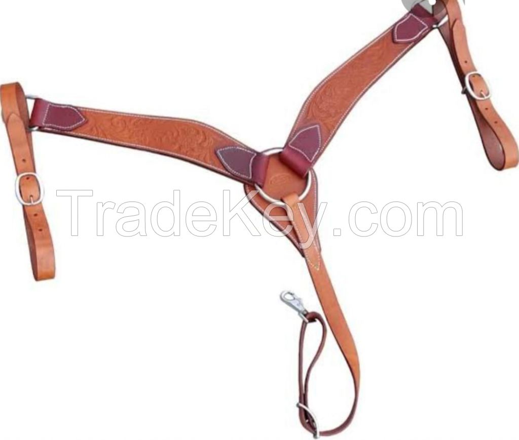 Genuine imported leather horse English crystal Breastplate with rust proof fittings