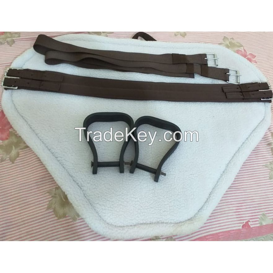 Genuine imported Acrylic bareback saddle pad Grey with white mink 1 to 2 inch HD foam filling