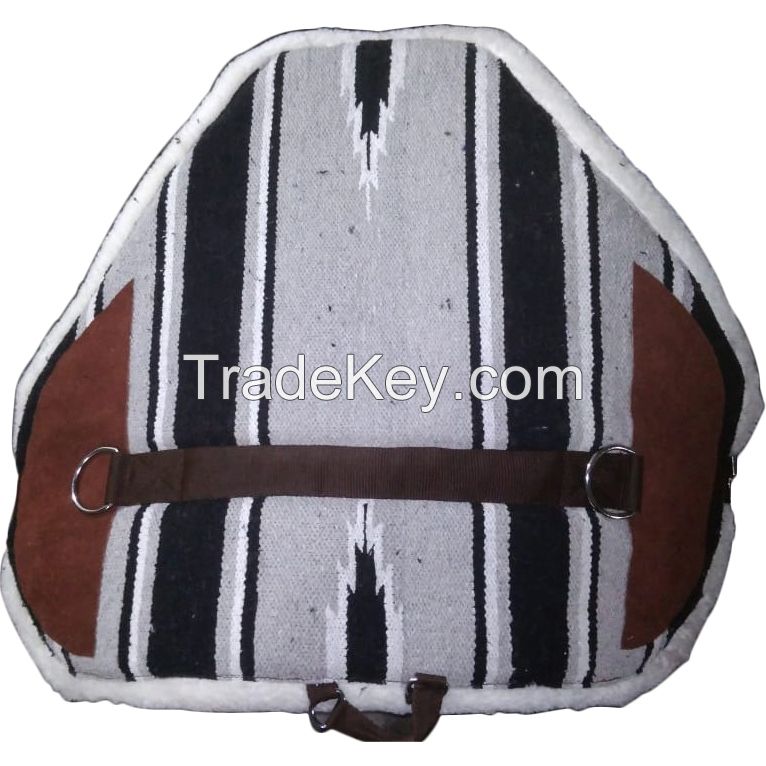 Genuine imported Acrylic bareback saddle pad Grey with white mink 1 to 2 inch HD foam filling
