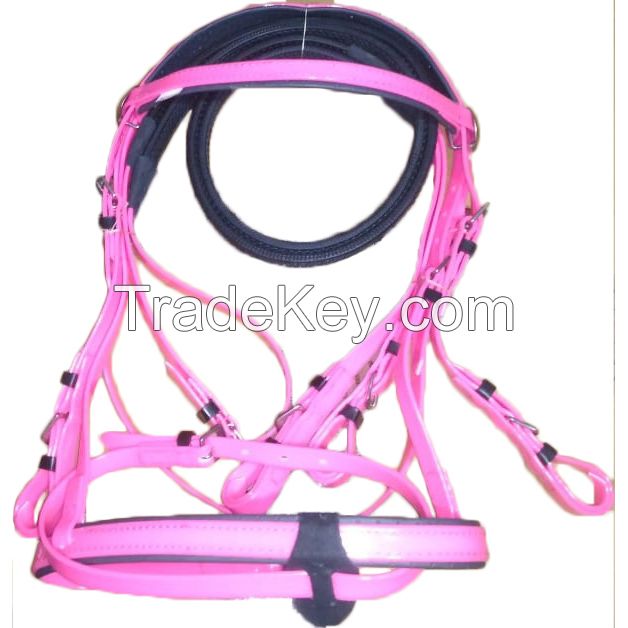 Genuine imported Blue PVC horse endurance bridle and Breastplate with rust proof steel fittings