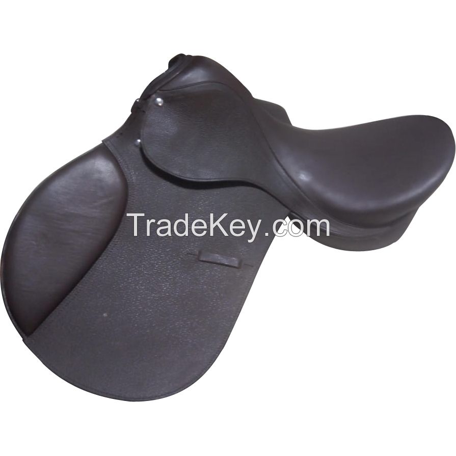 Genuine imported leather jumping saddle tan seat with rust proof fitting