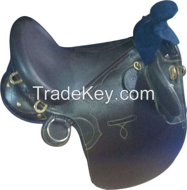 Genuine imported Synthetic Australian stock saddle Black with rust proof fittings