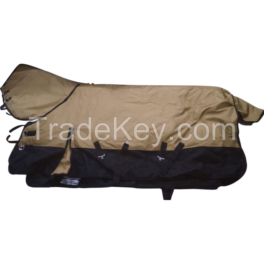 Genuine imported quality Turnout winter combo canvas horse rugs Brown with rust proof fittings