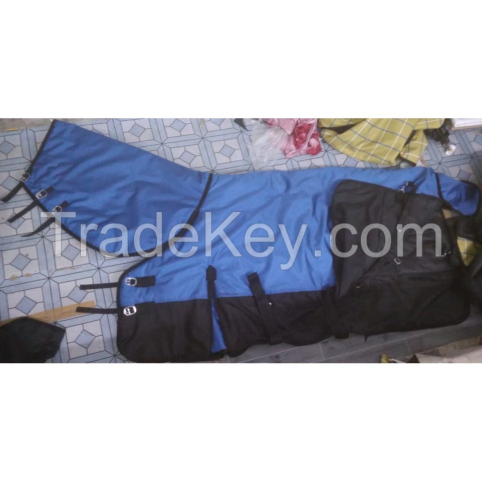 Genuine imported quality Turnout winter combo canvas horse rugs Blue with rust proof fittings 