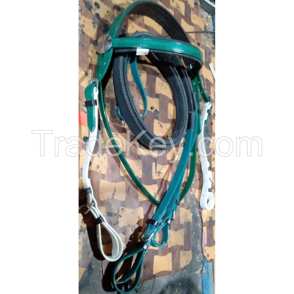 Genuine imported PVC horse Racing bridle with rust proof steel fittings