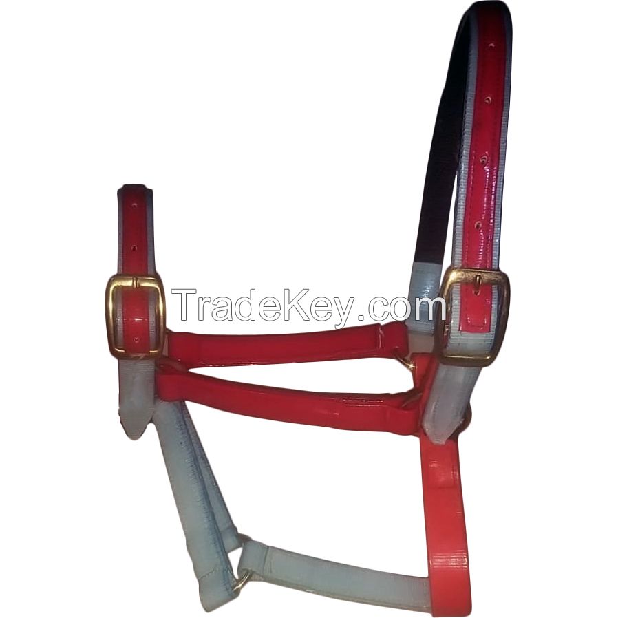 Genuine imported PVC horse halter Red and white , size pony,cob,full