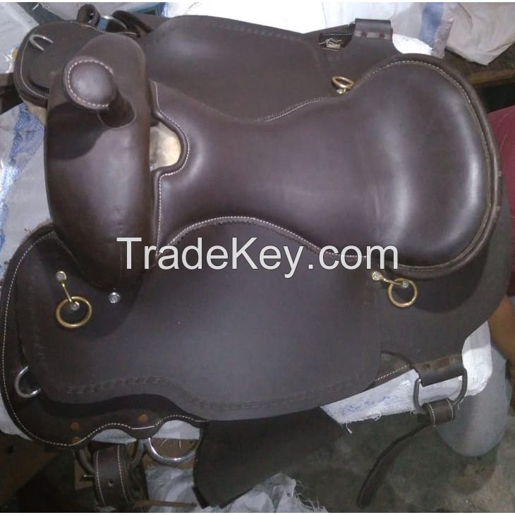 Genuine imported Quality leather western saddle Brown with rust proof fitting