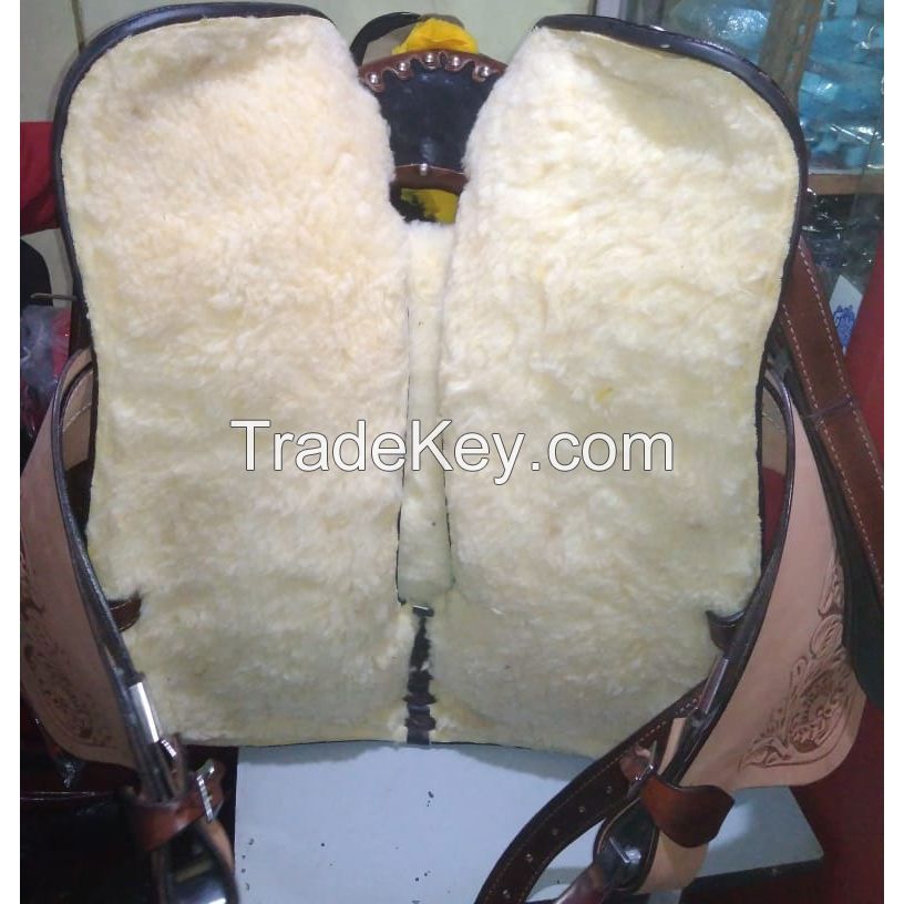 Genuine imported Quality leather crystal western saddle Natural with rust proof fitting