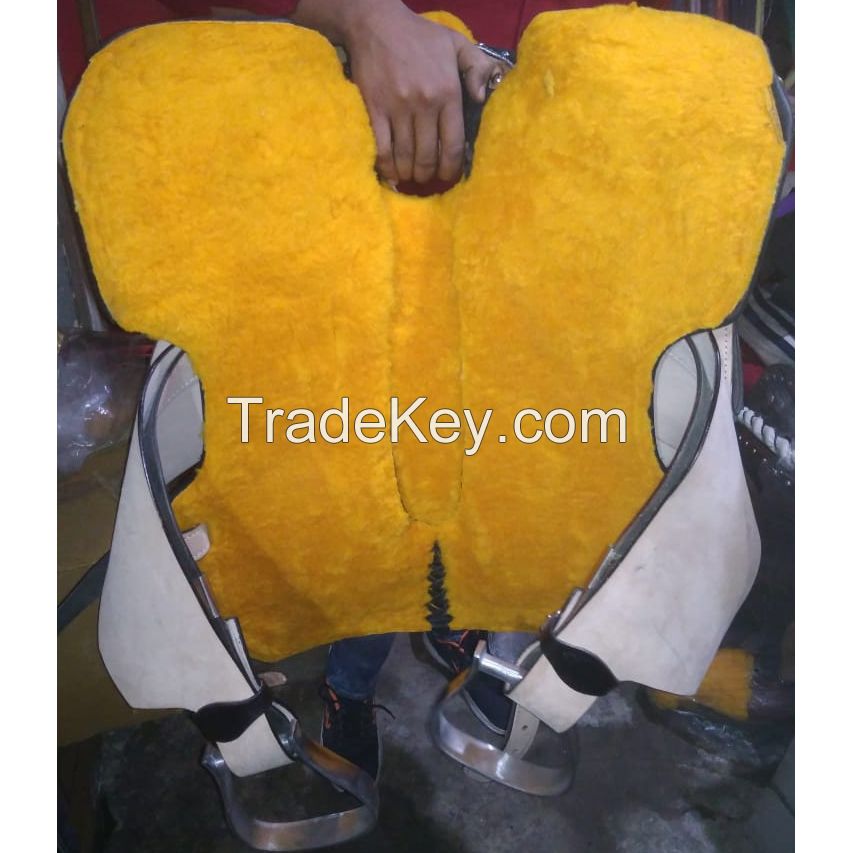 Genuine imported Quality leather Full tooling carving saddle Natural Brown with rust proof fitting 