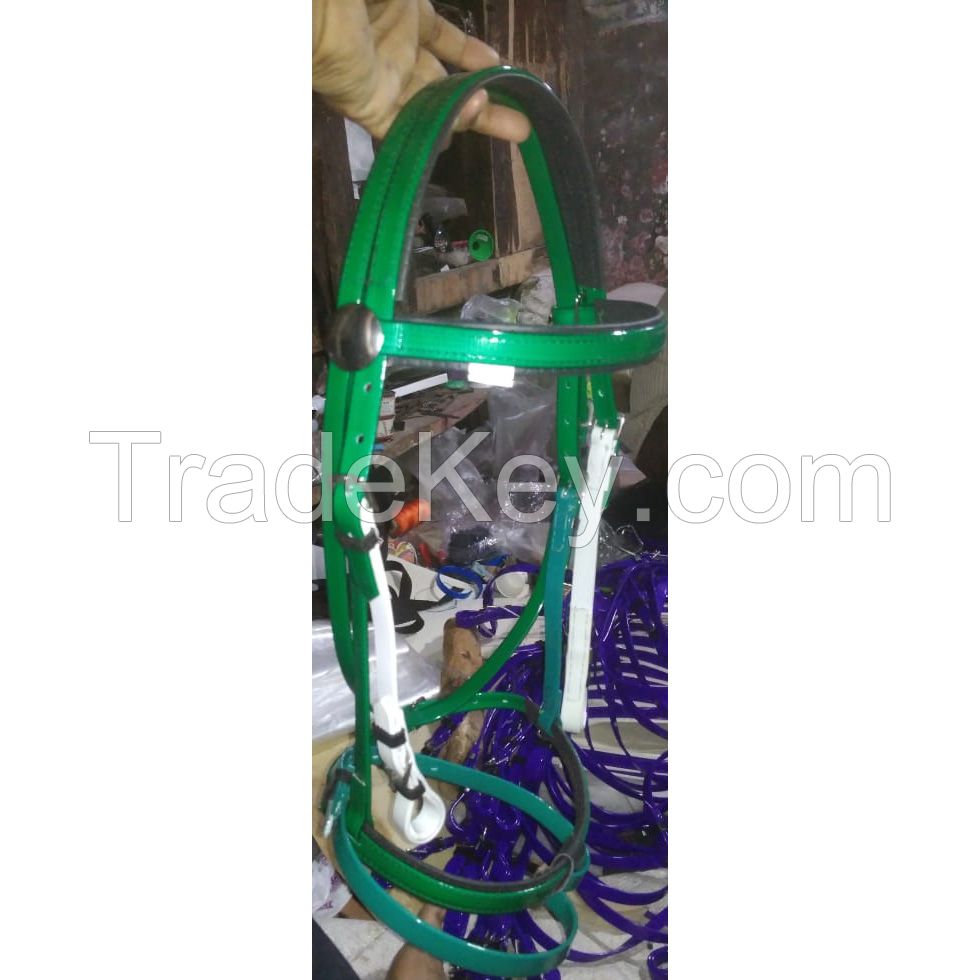 Genuine imported PVC horse endurance bridle Green with rust proof steel fittings