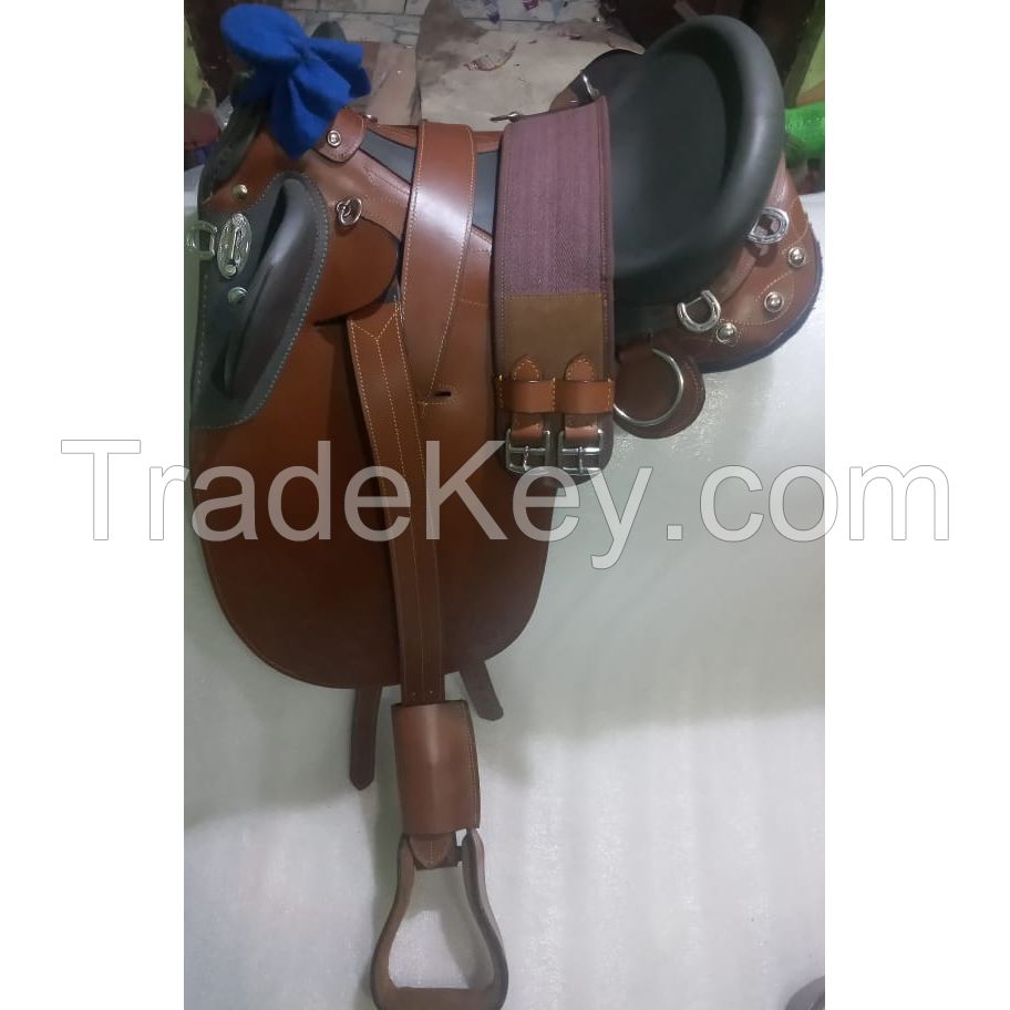 Genuine imported Leather Australian stock saddle Brown with rust proof fittings