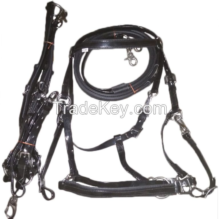 Genuine imported PVC horse Endurance bridle Black with rust proof steel fittings