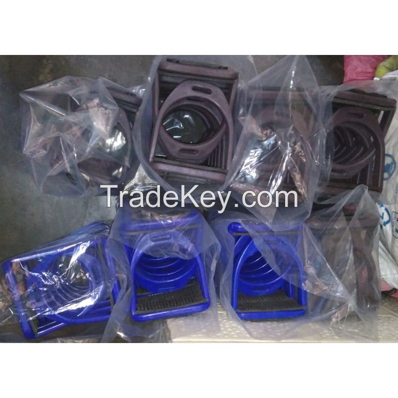 Genuine imported quality Bulk in Quantity plastic stirrups Blue and Brown