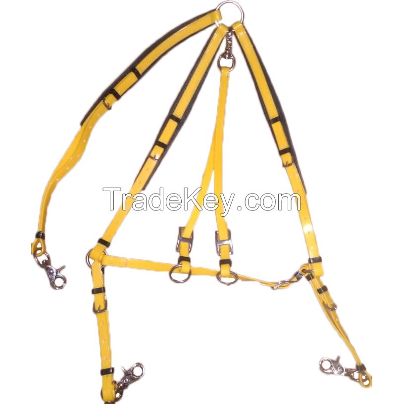 Genuine imported Quality PVC horse Breastplate Yellow with rust proof fittings