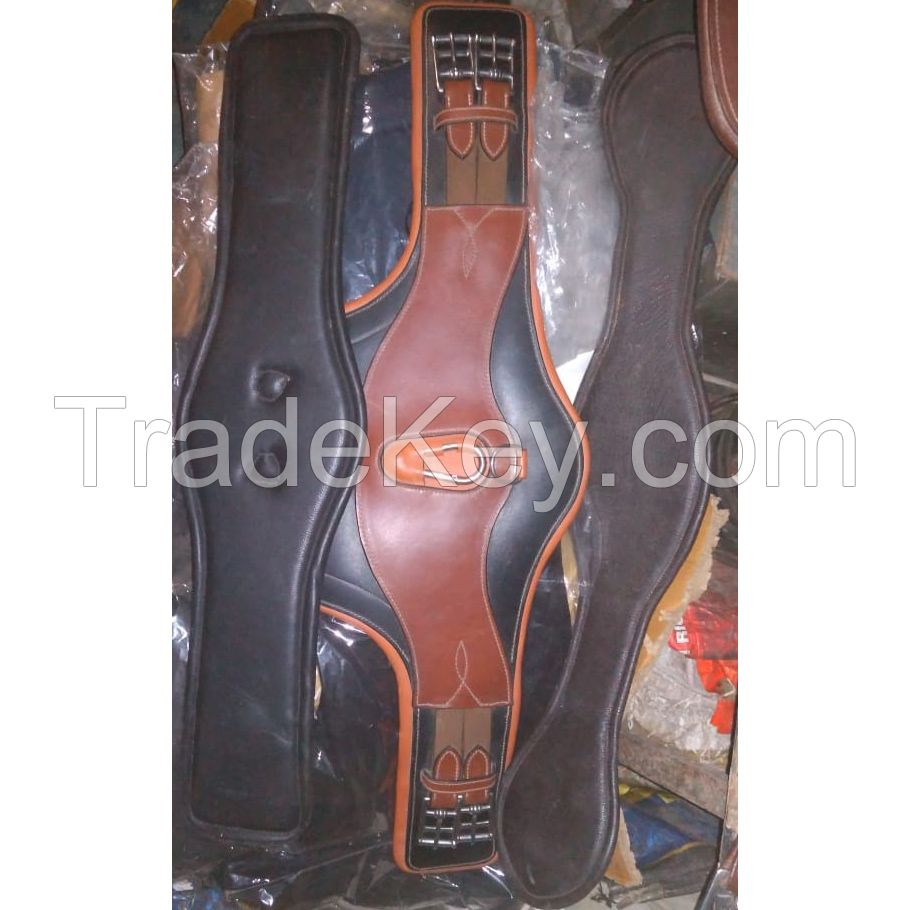 Genuine Imported Leather horse Belly Girth with rust proof steel fittings, 42 to 56 cm long
