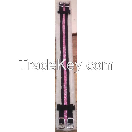 Genuine Imported Black PP horse mink padding girth 42 to 56 cm long