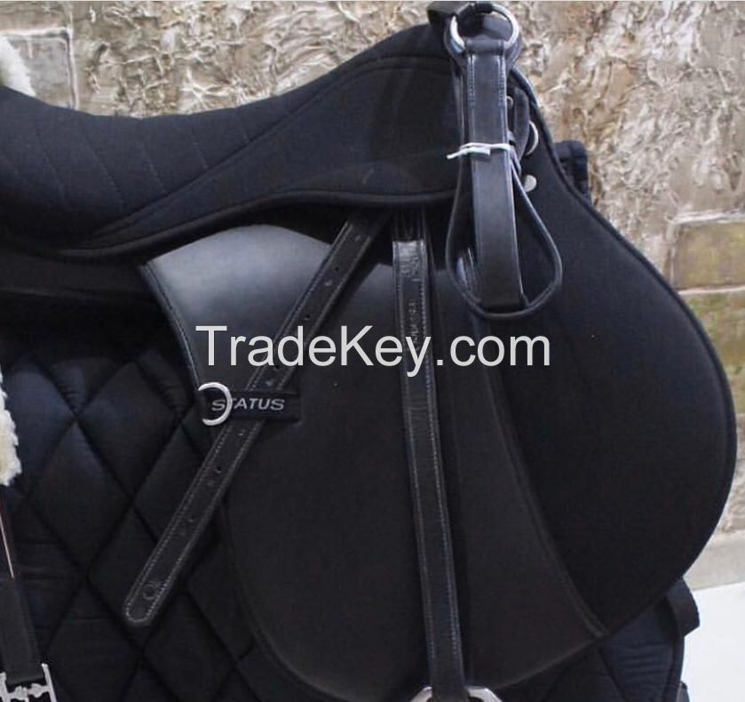 Genuine imported Synthetic show status horse saddle and saddle pad with rust proof fitting