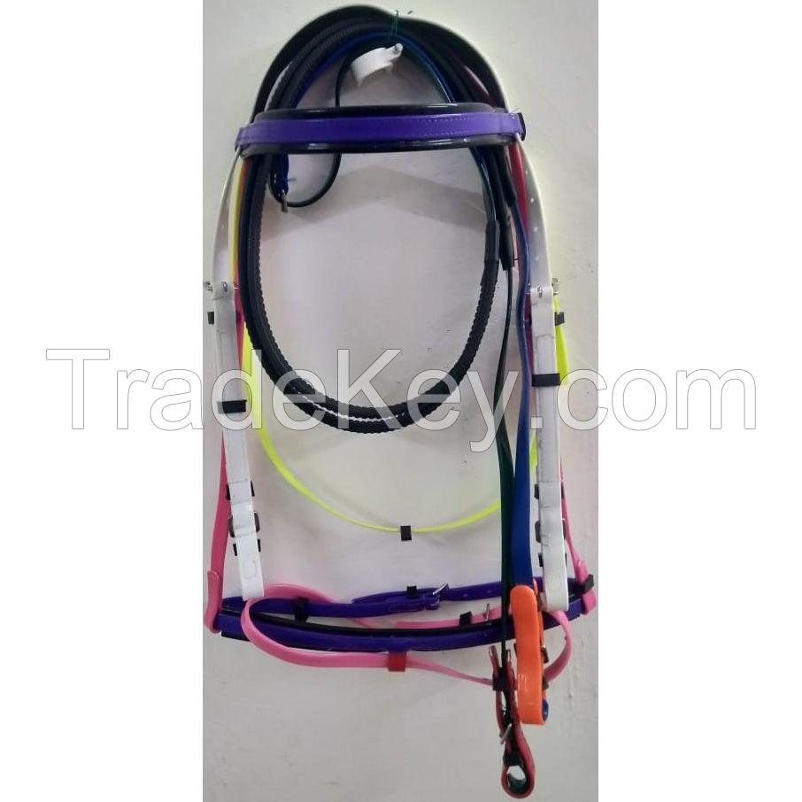 Genuine imported PVC horse Riding bridle Purple Colorful with rust proof Steel fittings