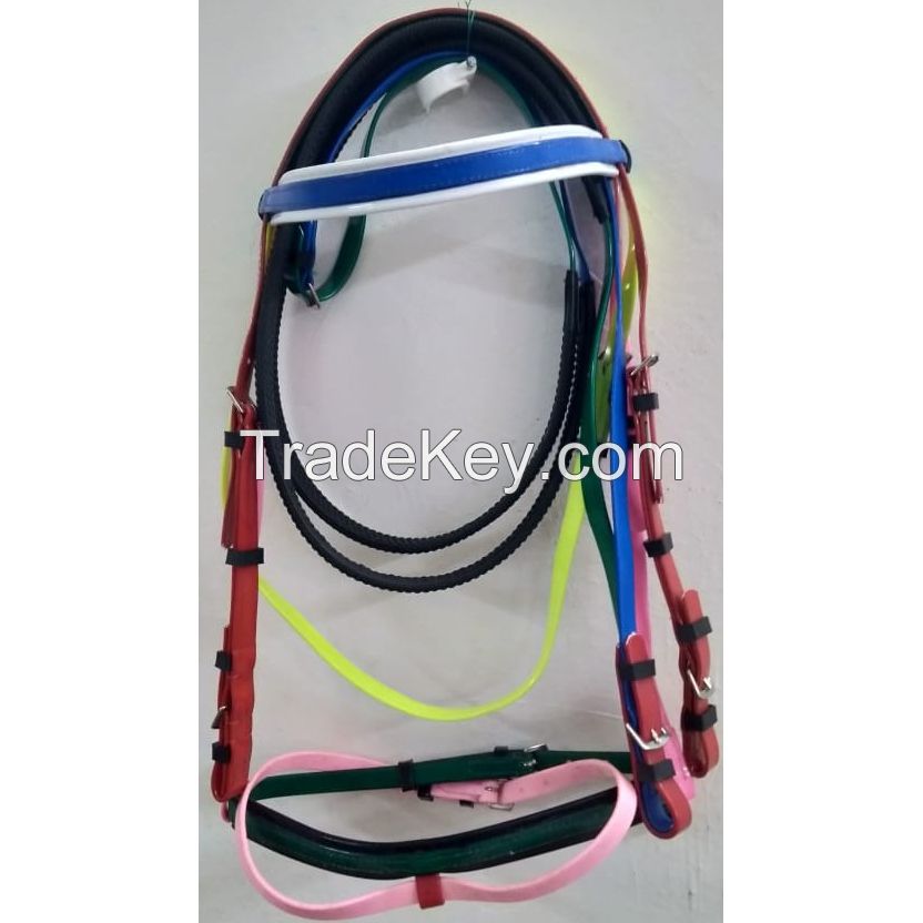 Genuine imported PVC horse Riding bridle Yellow Colorful with rust proof Steel fittings