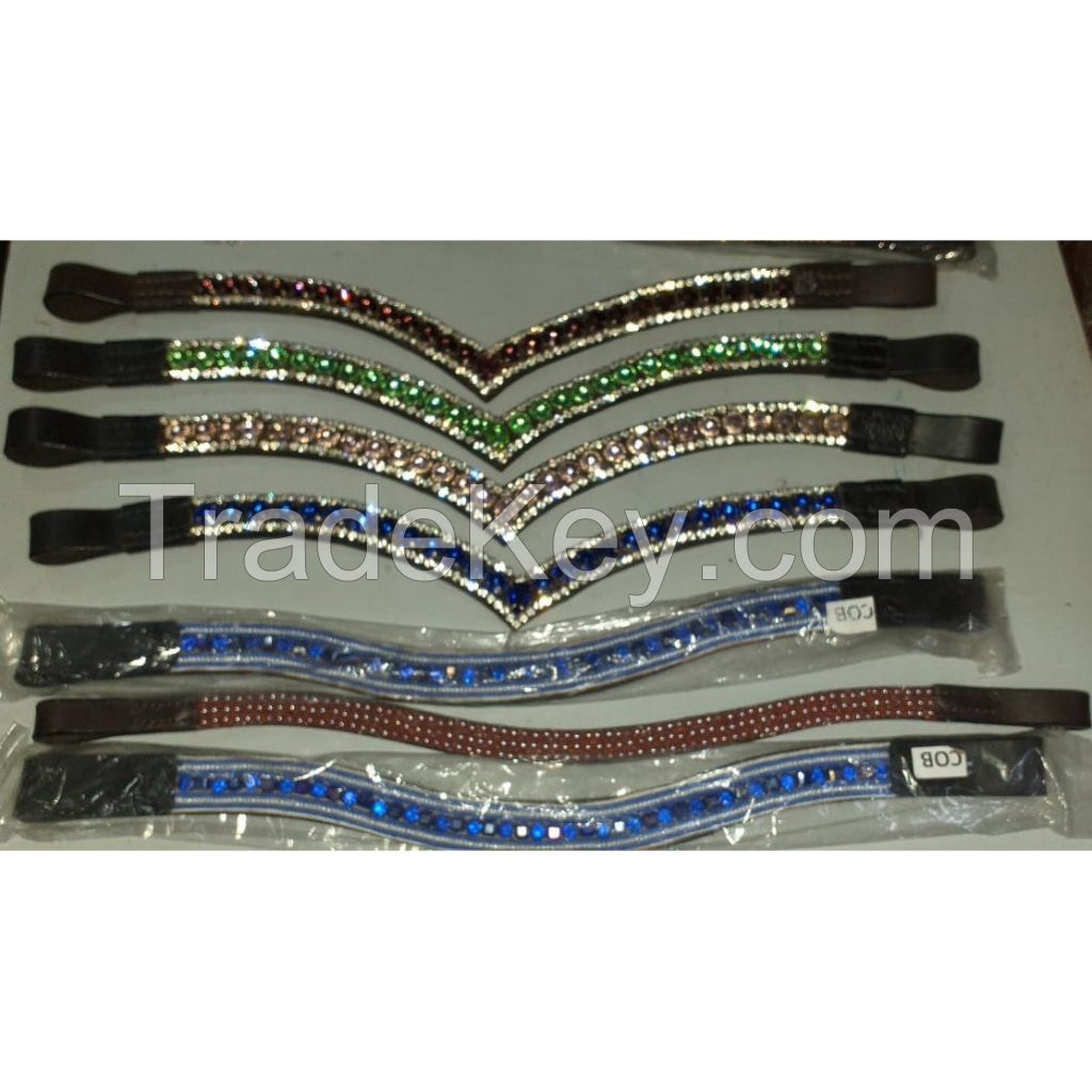 Genuine leather Colorful horse Crystals browbands including Tiara browbands, size pony,cob,full