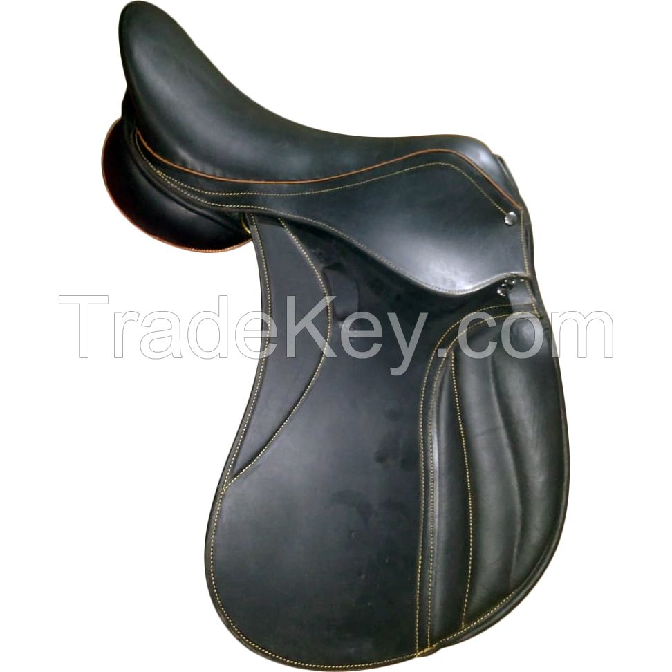 Genuine imported Leather Spanish horse saddle Black with rust proof Steel fitting