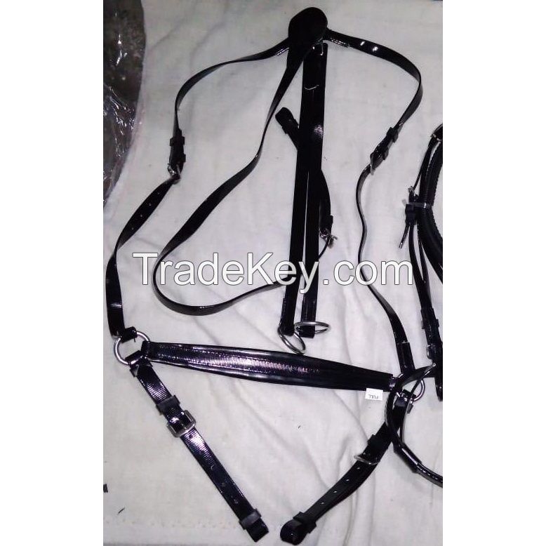 Genuine imported Quality PVC Riding Breastplate Black with rust proof fittings