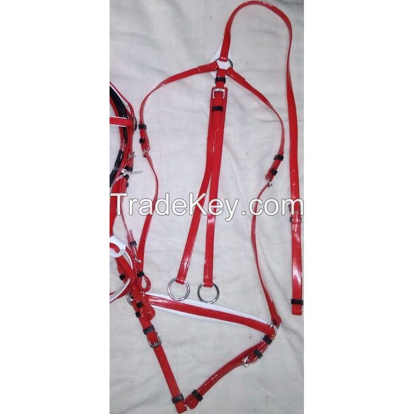 Genuine imported Quality PVC Riding Breastplate Red with rust proof fittings