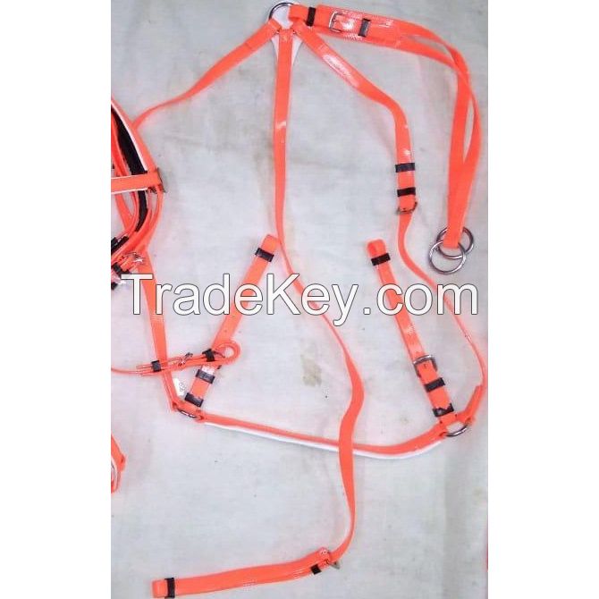 Genuine imported Quality PVC Riding Breastplate Orange with rust proof fittings