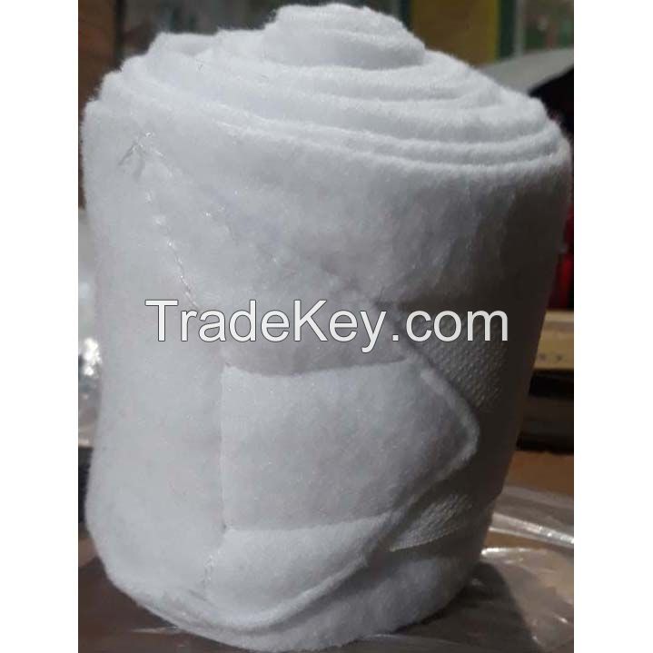Genuine imported quality Fleece horse Bandages white , 2 to 2.5 m long