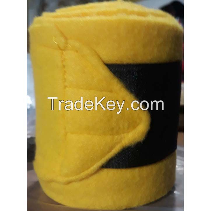 Genuine imported quality Fleece horse Bandages yellow , 2 to 2.5 m long