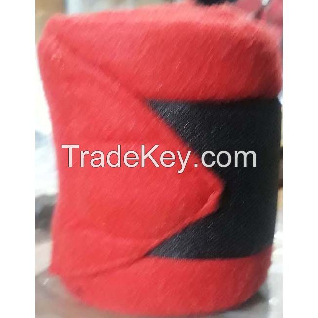 Genuine imported quality Red Fleece horse Bandages , 2 to 2.5 m long