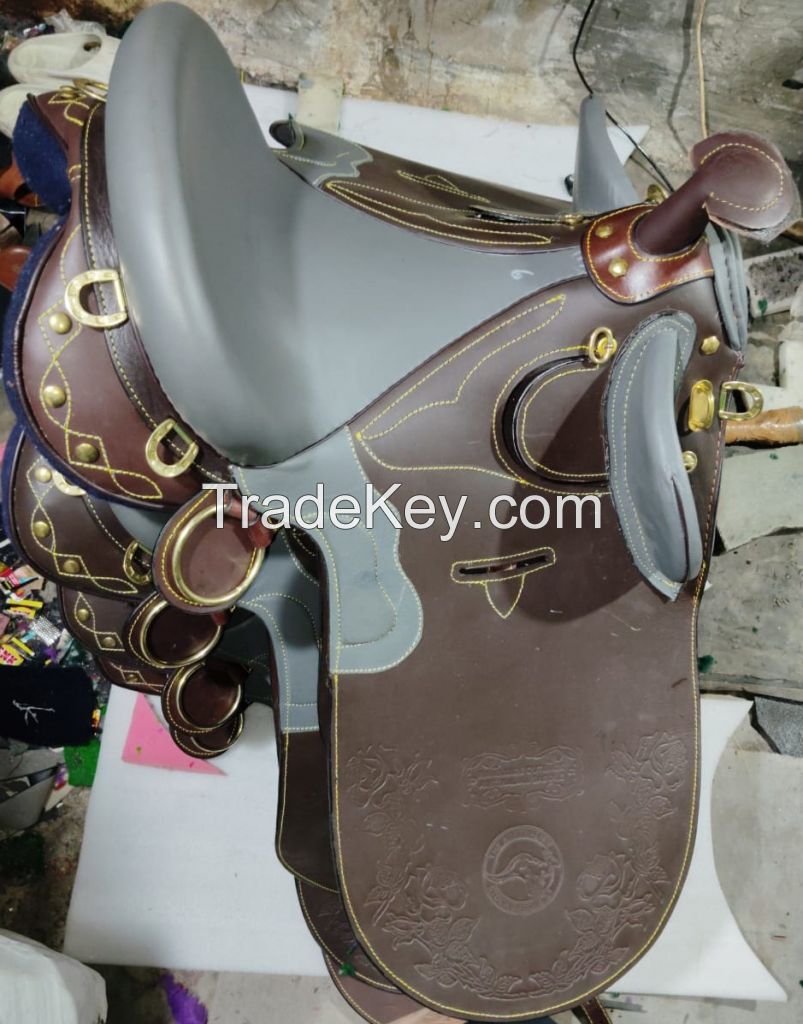 Genuine imported Leather Australian stock saddle Brown with rust proof fittings