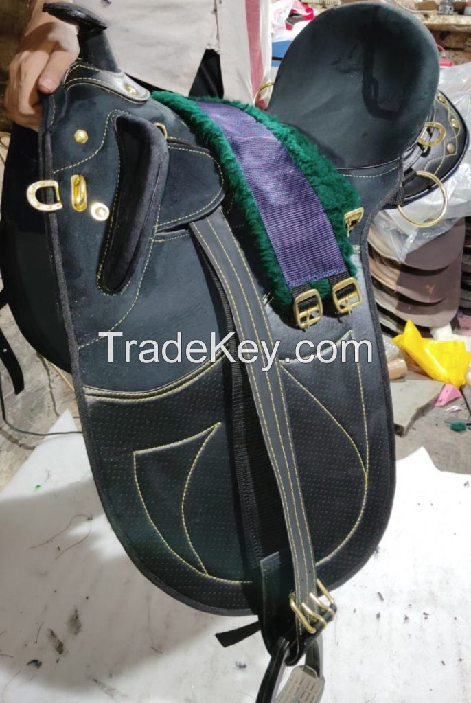 Genuine imported Synthetic Australian stock saddle Black with rust proof fittings