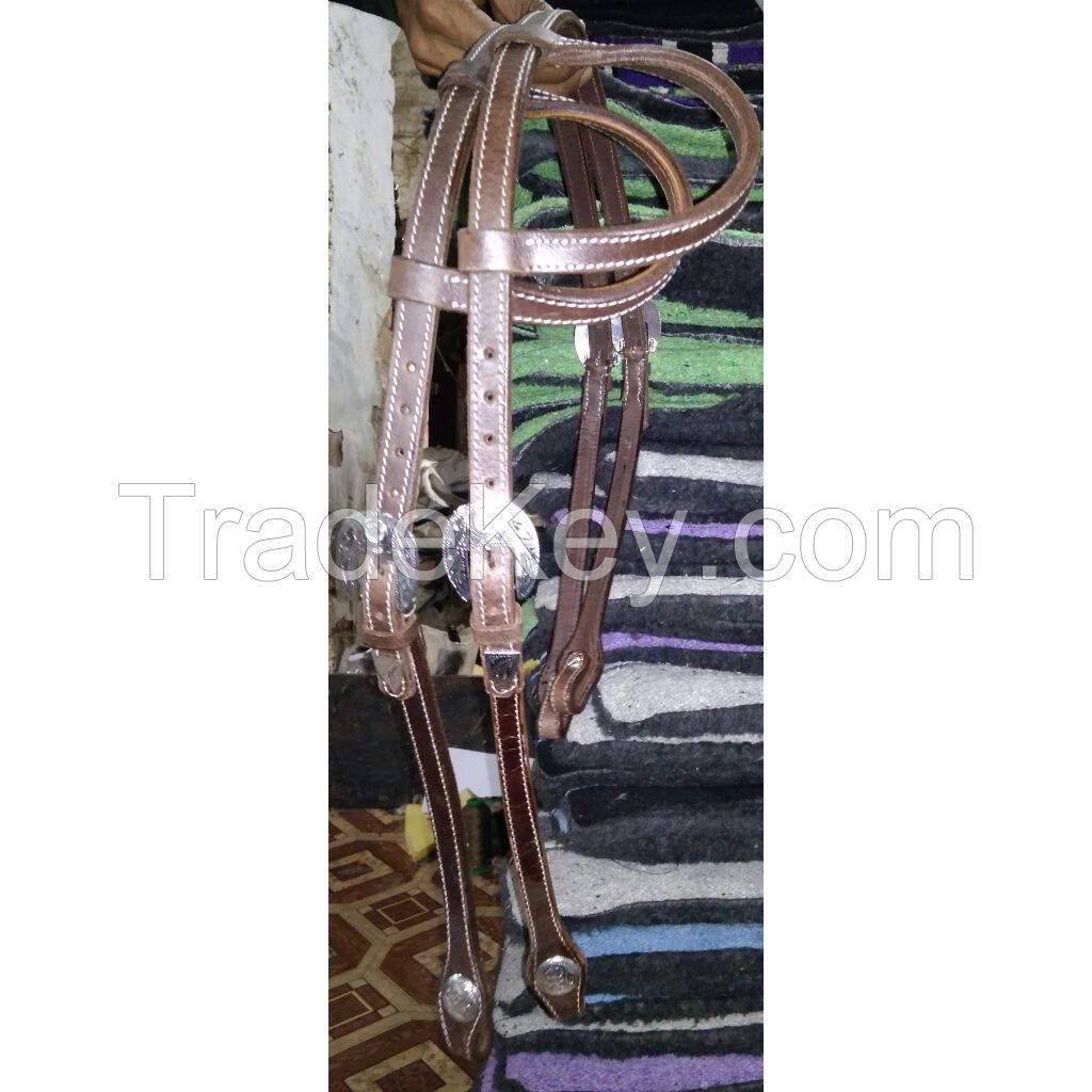 Genuine imported quality leather horse western Headstall with rust proof star fitting