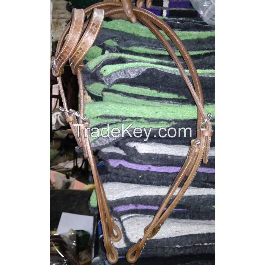 Genuine imported quality leather horse western Headstall with rust proof star fitting