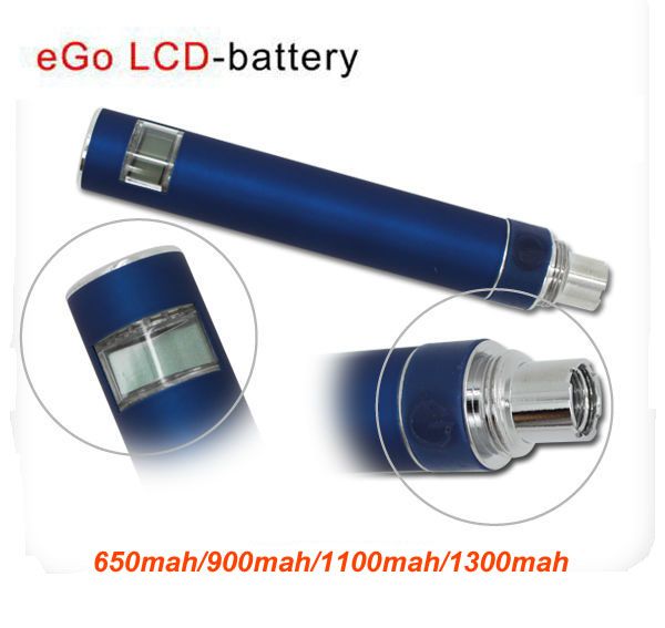 Colourful e-cigarette battery batteries for ecig for ego-f,ego t,ego w,ego c with cross lcd display
