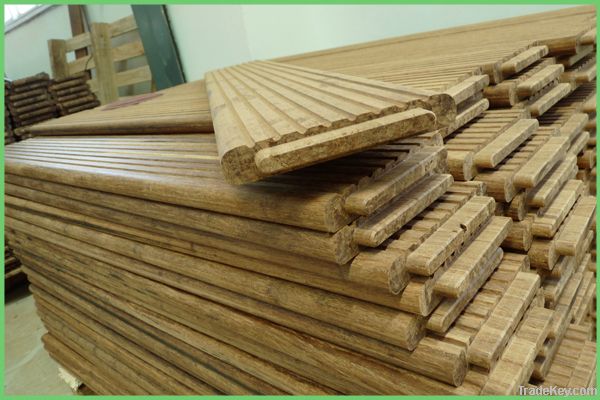 Chinese Factory provide click-lock T&G strand woven bamboo flooring