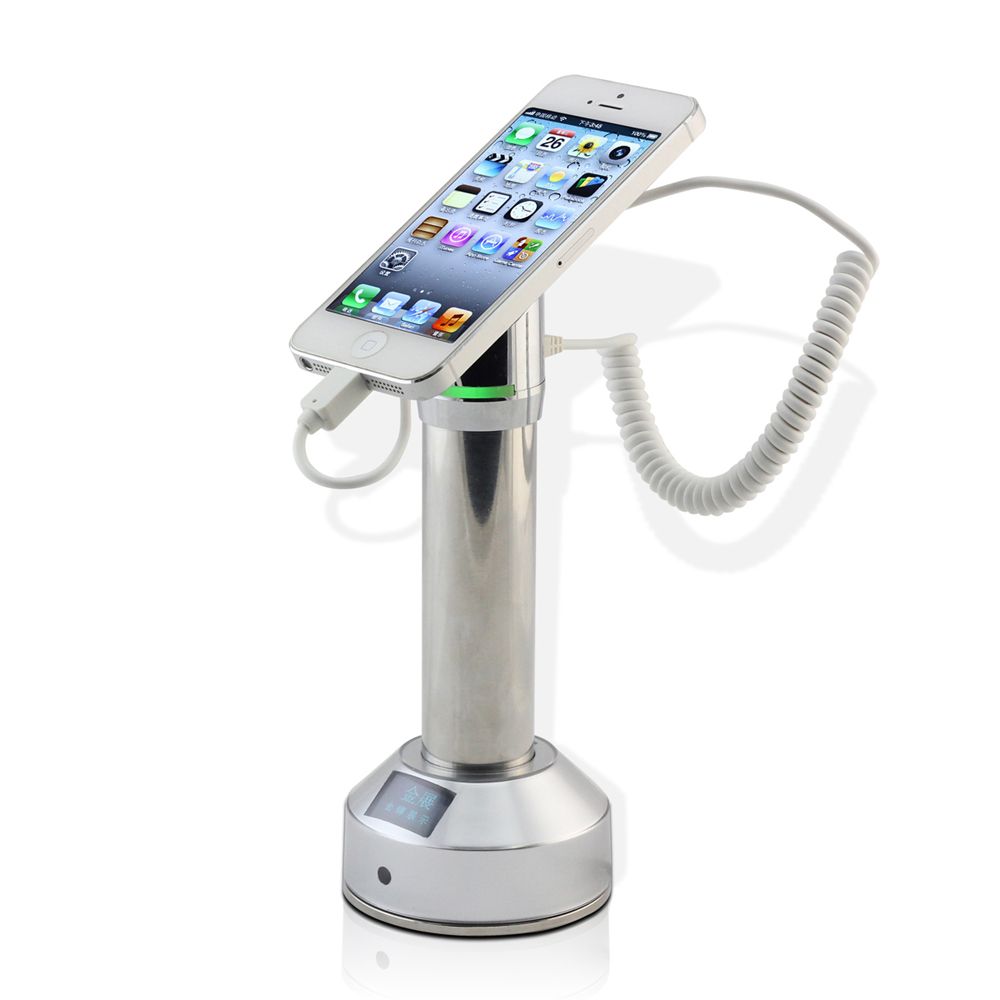 anti theft device with OLED screen charger holder cell phone display stand
