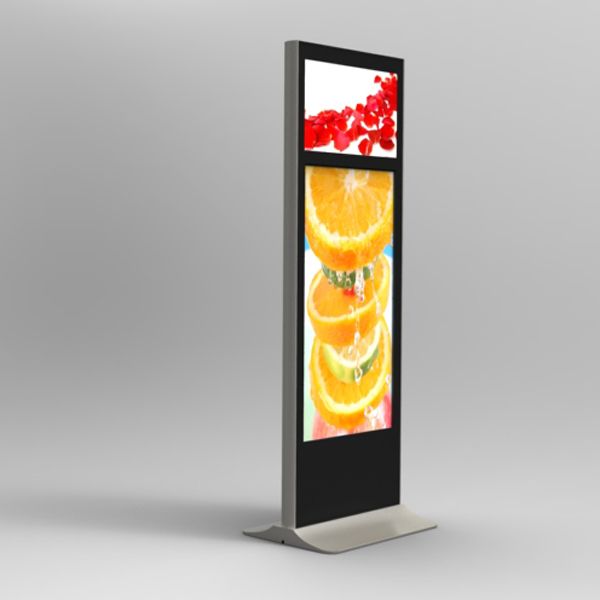 55inch+32inch airport dual screen Display Advertising Kiosk Digital Signage