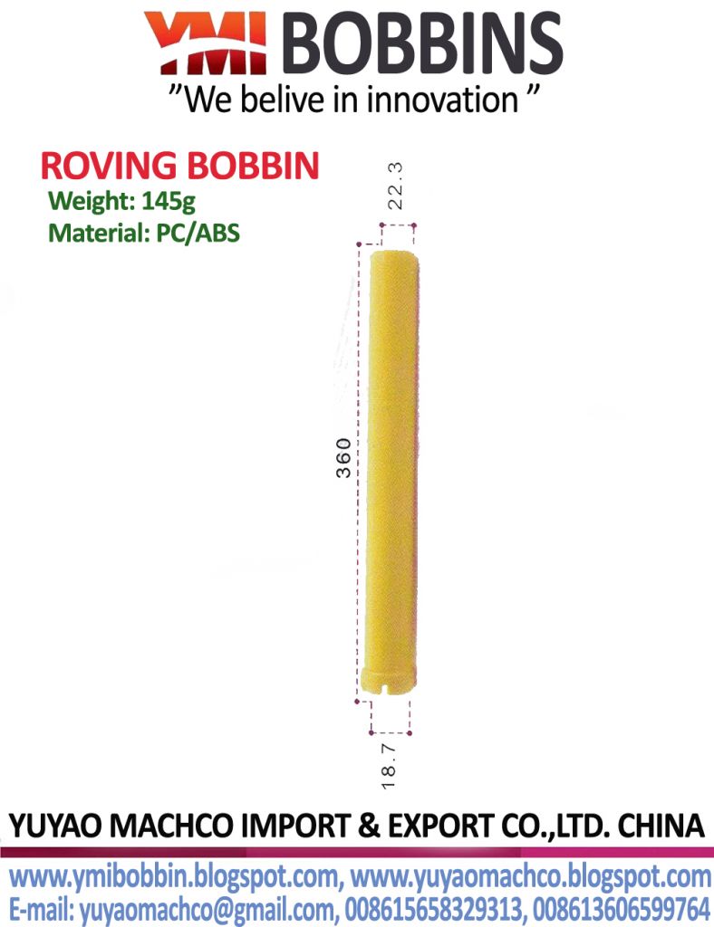 Simplex Bobbin Length 360mm Top Dia 22.3 Bottom Dia 44 Weight 145g