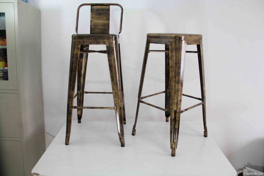 brozed bar stool, mental chair