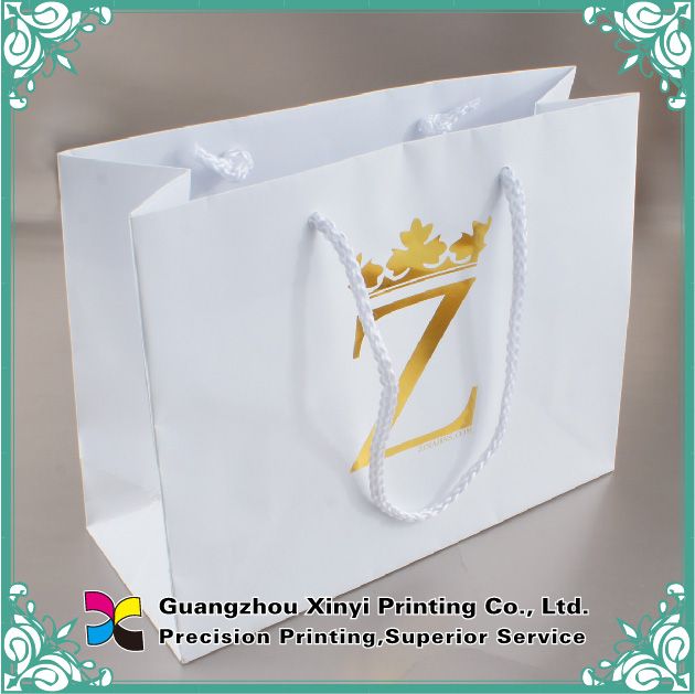 White color matte lamination paper bag printing