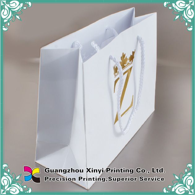 White color matte lamination paper bag printing